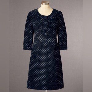 Boden placket cord polka-dot In Navy Dress 6R
